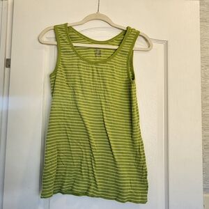 GAP Lime Green and White Striped Tank Size XL Euc